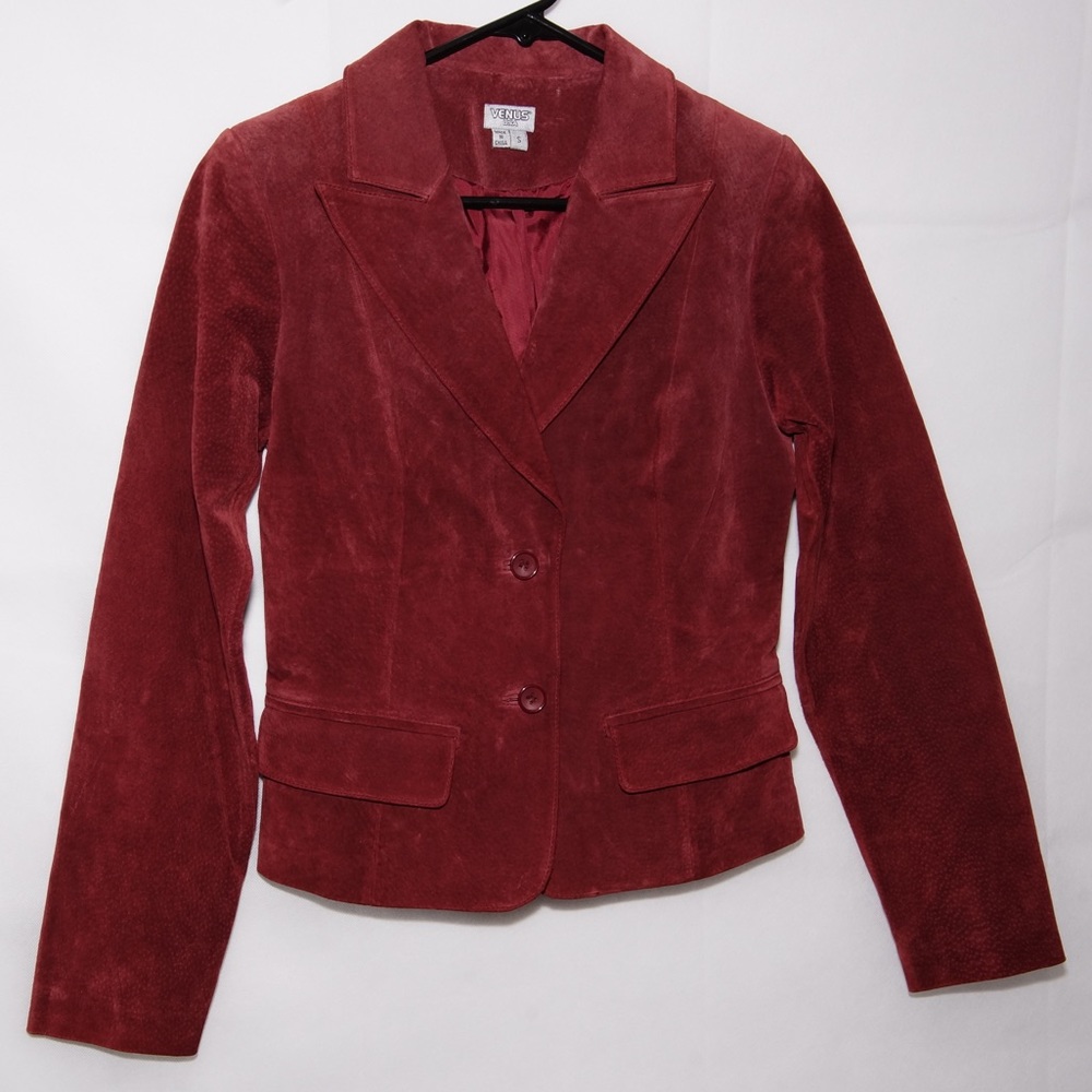 Venus burgundy suede jacket